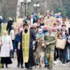 Фотофакт: В Свято-Борисо-Глебской Коложской церкви прошло шествие на осляти в Вербное воскресенье